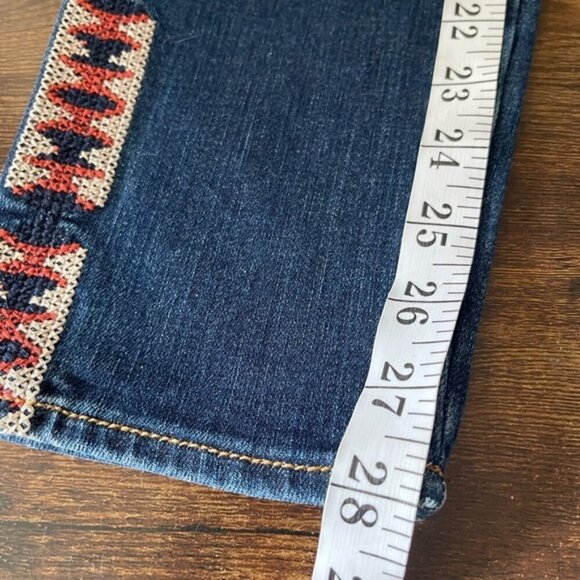 Driftwood Jackie High-Rise Embroidered Jeans size 27 Aztec bohemian stretch - Picture 12 of 12